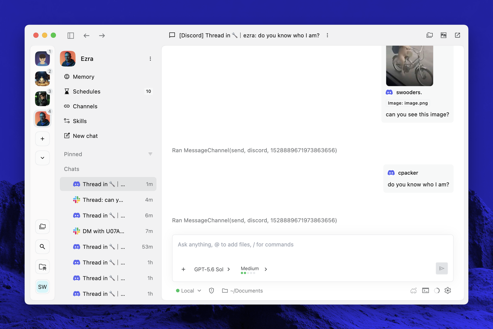 A Discord thread with multiple users in the Letta app