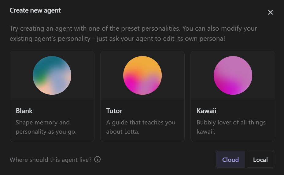 Three agent templates