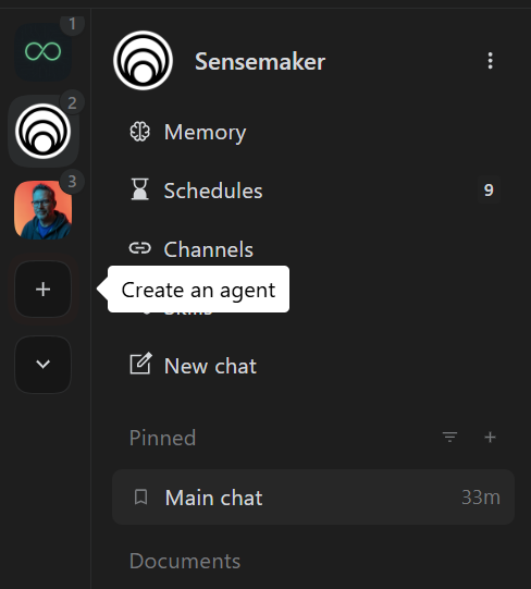 Create an agent button