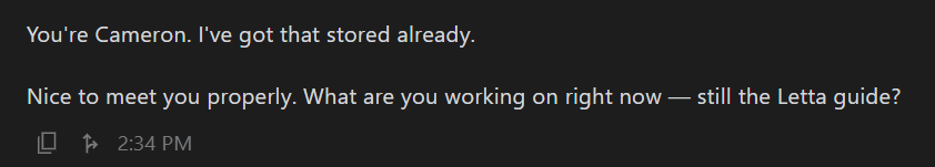 Confirming memory works