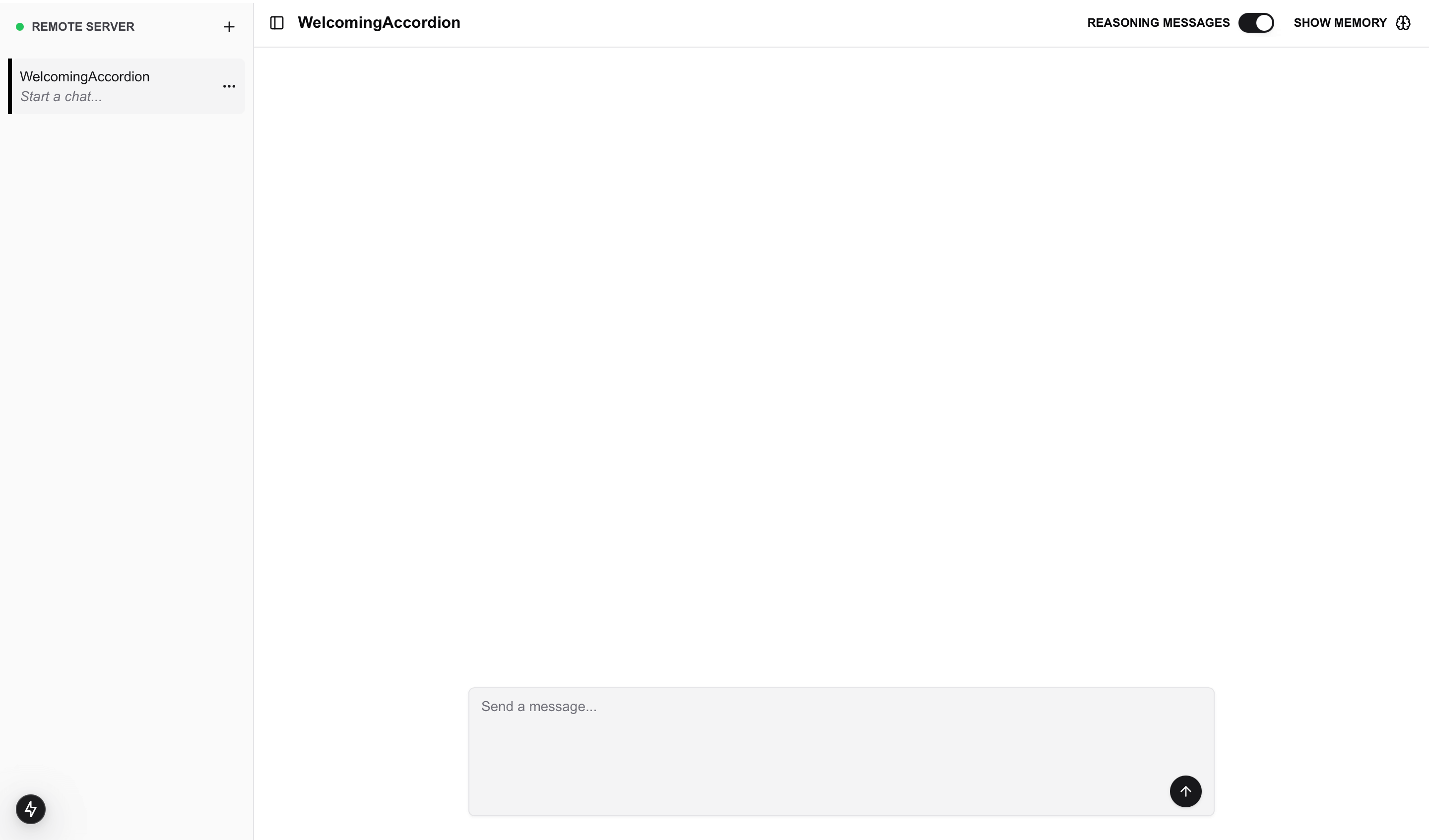 Chatbot interface on first load
