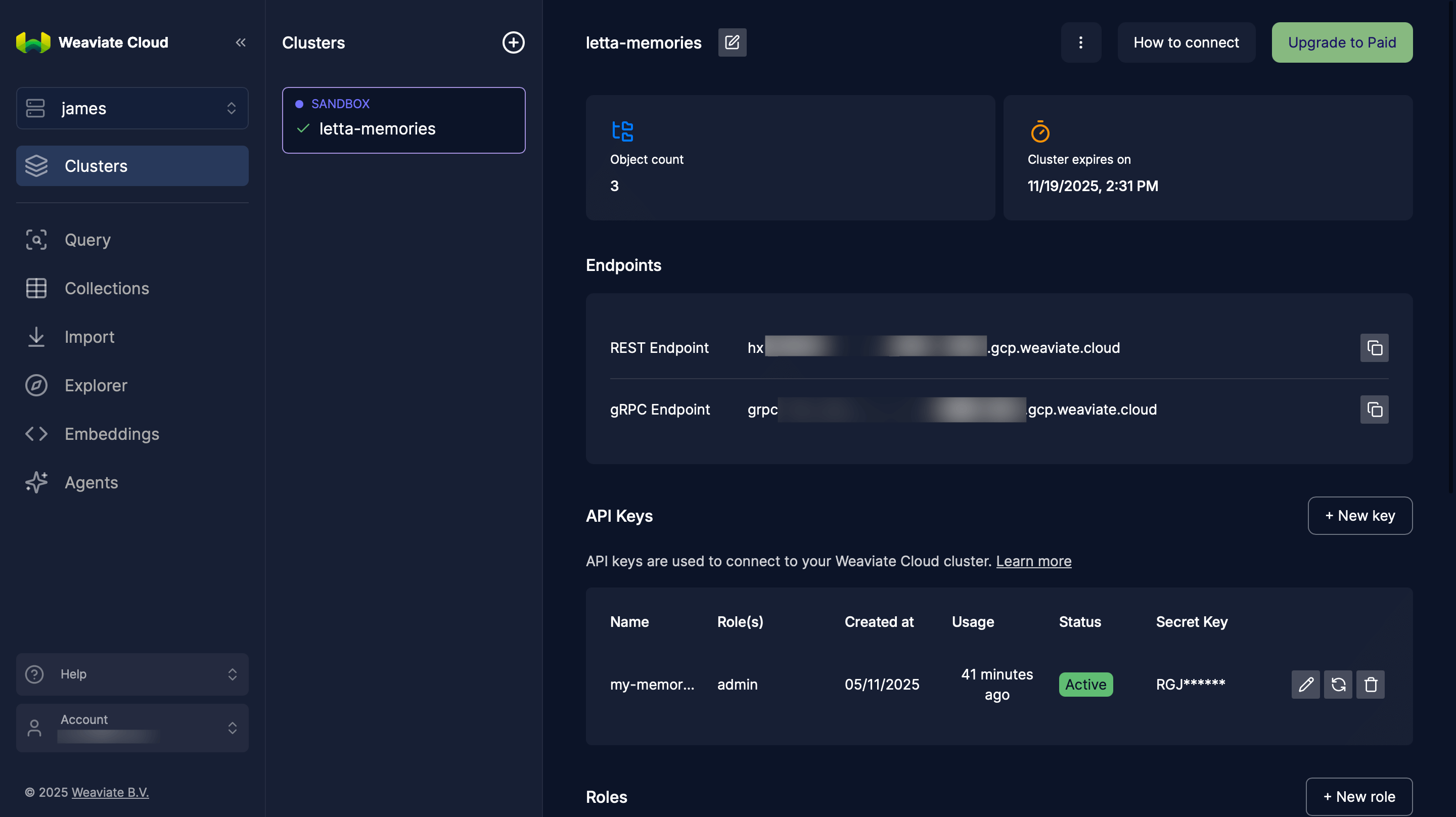 Weaviate Connection Details